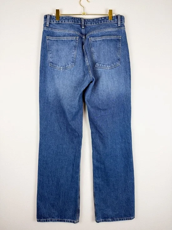 Zara Wide Leg Mid Rise Loose Fit Medium Wash Denim Jeans Size 6 - Picture 7 of 13